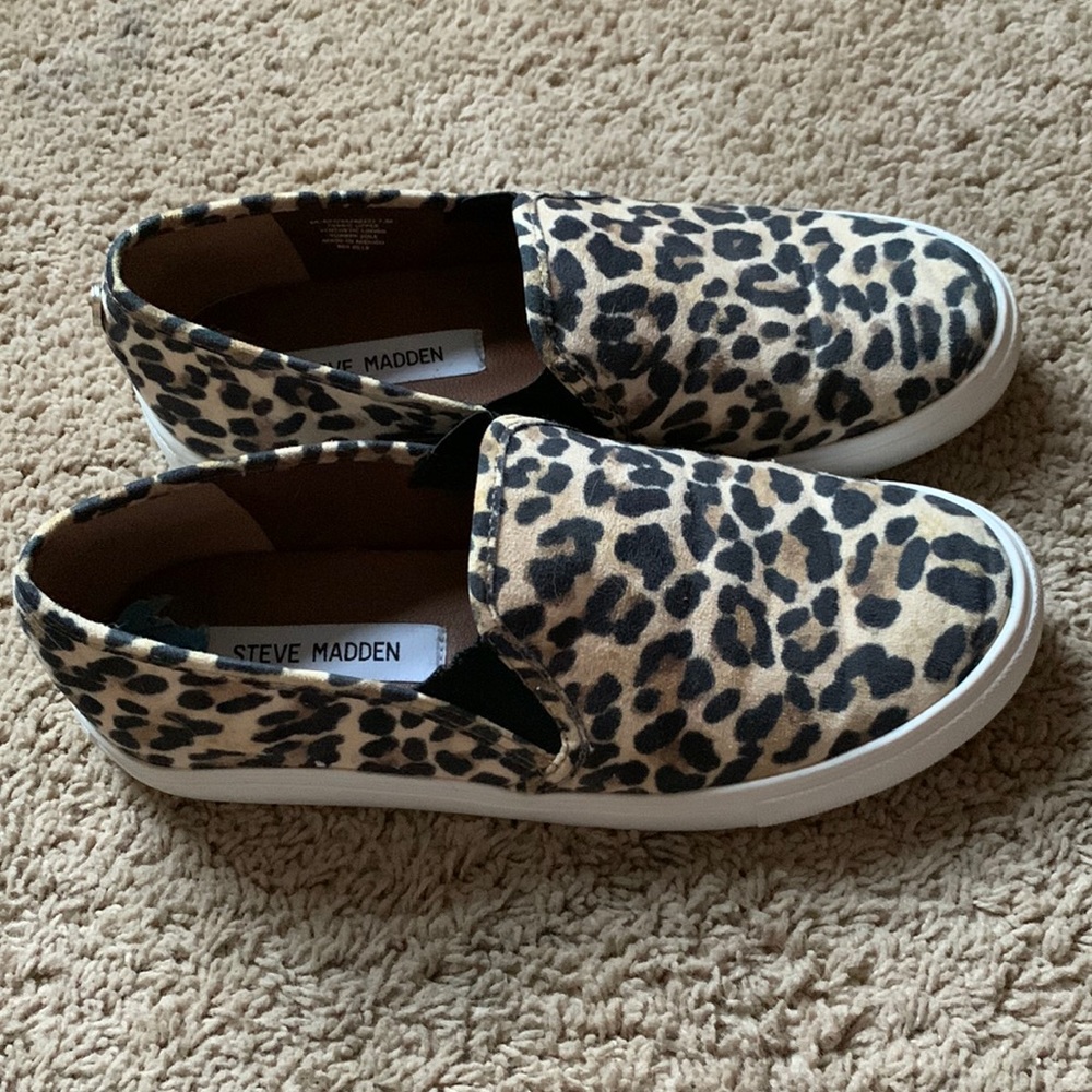 Cheetah Steve Madden slip on sneakers size 7.5